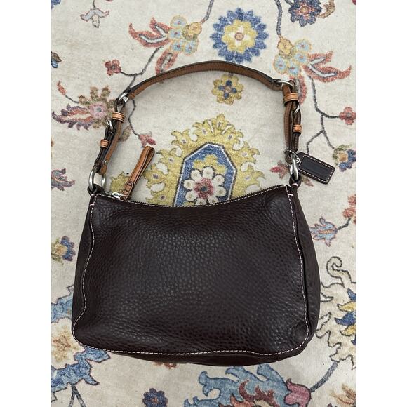 Vintage Coach Legacy Soft Pebble Collection Leather Shoulder Bag Brown - Picture 3 of 11